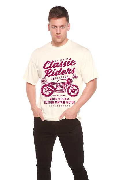 Classic Riders Men's Bamboo Viscose/Organic Cotton Short Sleeve Graphic T-Shirt Spun Bamboo