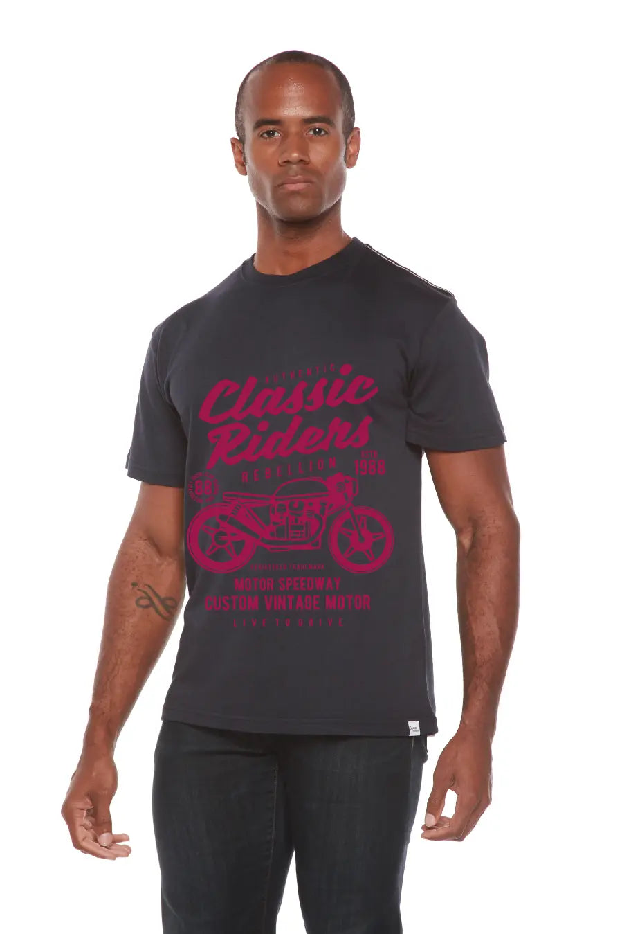 Classic Riders Men's Bamboo Viscose/Organic Cotton Short Sleeve Graphic T-Shirt Spun Bamboo