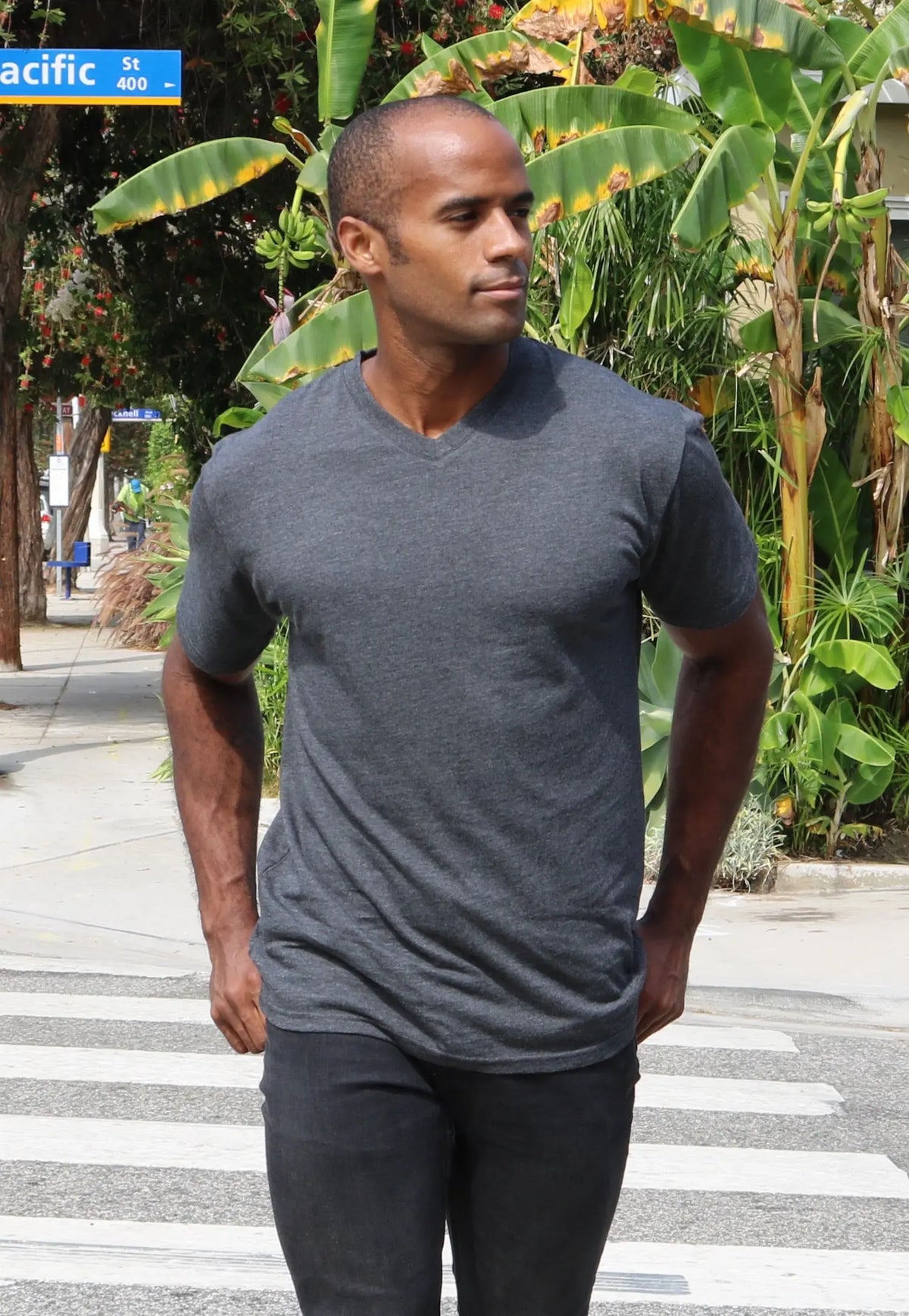Clearance Men's Bamboo Viscose V-Neck T-Shirt Spun Bamboo