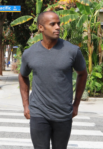 Clearance Men's Bamboo Viscose V-Neck T-Shirt Spun Bamboo