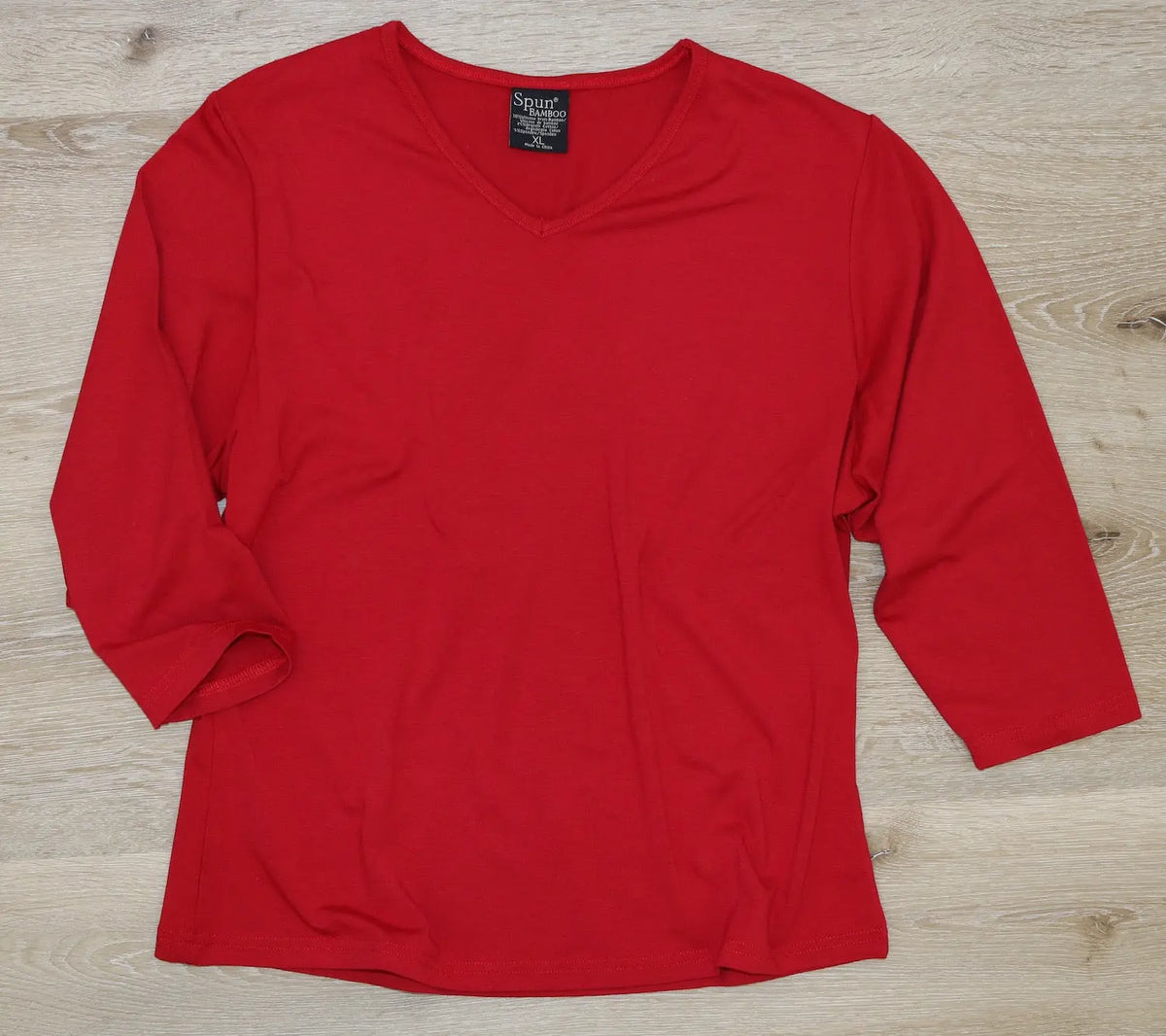 Clearance Women's Bamboo Viscose/Cotton V-Necks 3/4 Sleeve T-Shirt Spun Bamboo