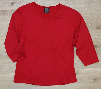 Clearance Women's Bamboo Viscose/Cotton V-Necks 3/4 Sleeve T-Shirt Spun Bamboo