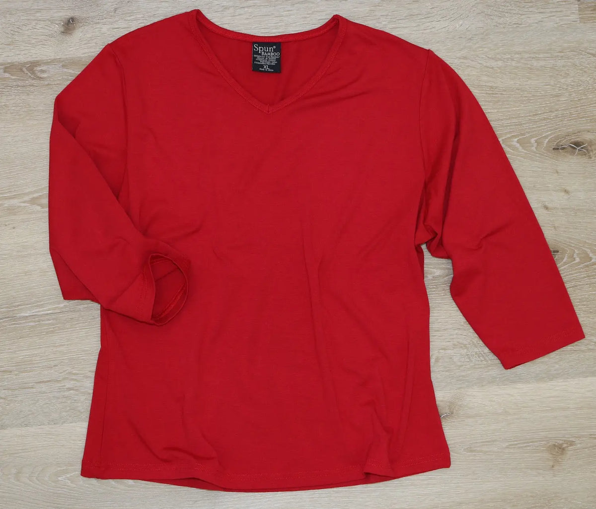 Clearance Women's Bamboo Viscose/Cotton V-Necks 3/4 Sleeve T-Shirt Spun Bamboo