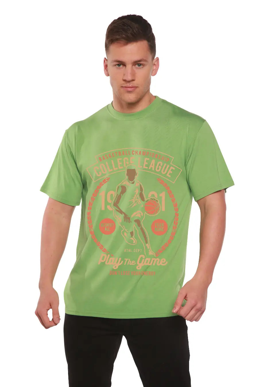 College League Men's Bamboo Viscose/Organic Cotton Short Sleeve Graphic T-Shirt Spun Bamboo