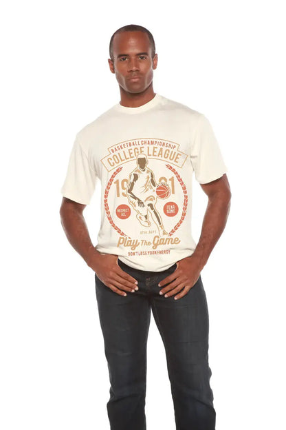 College League Men's Bamboo Viscose/Organic Cotton Short Sleeve Graphic T-Shirt Spun Bamboo