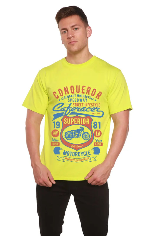Conqueror Speedway Men's Bamboo Viscose/Organic Cotton Short Sleeve Graphic T-Shirt Spun Bamboo