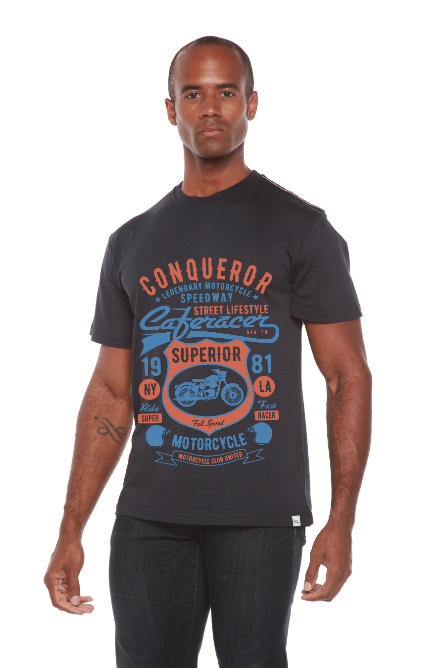 Conqueror Speedway Men's Bamboo Viscose/Organic Cotton Short Sleeve Graphic T-Shirt Spun Bamboo
