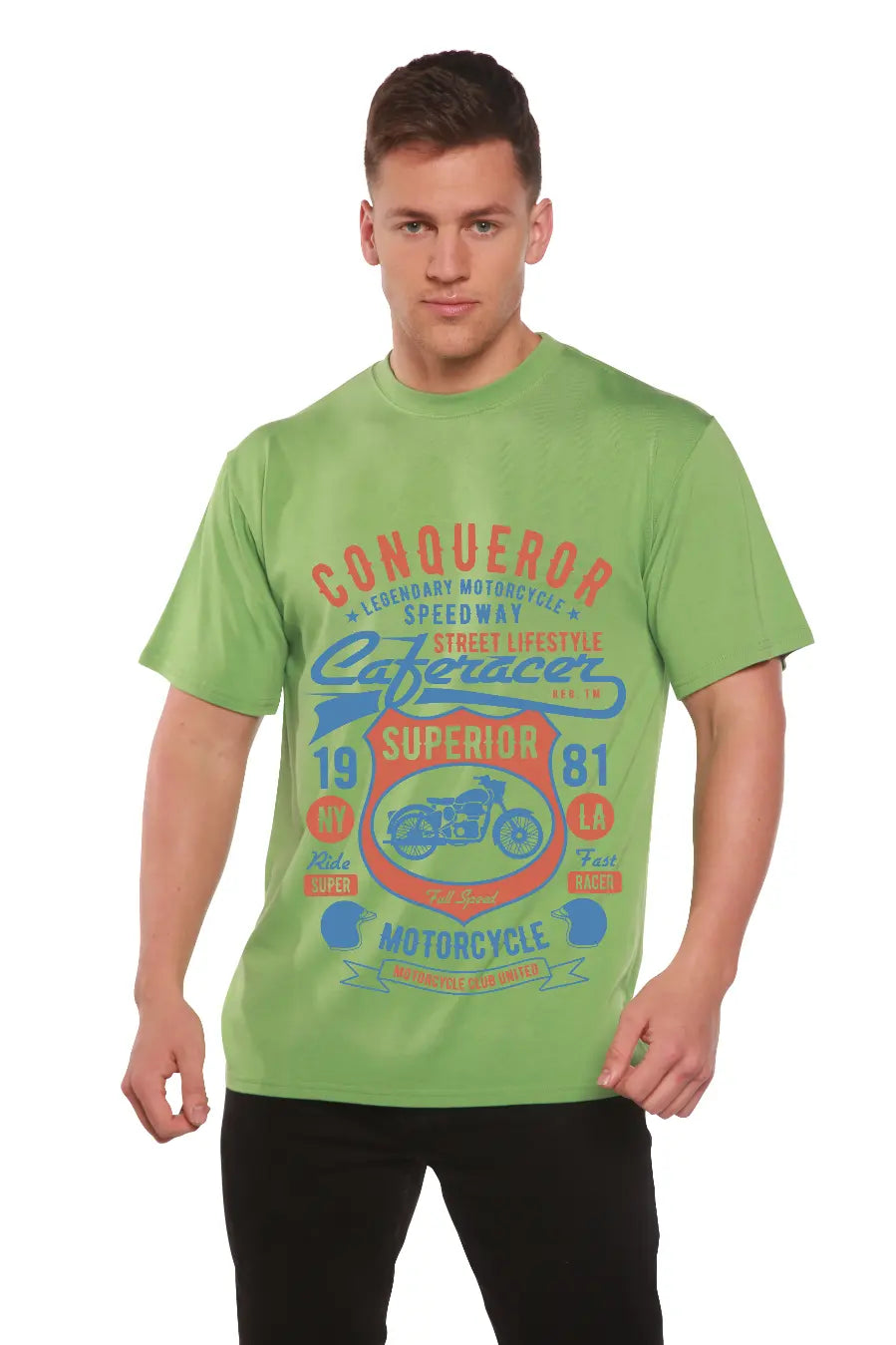 Conqueror Speedway Men's Bamboo Viscose/Organic Cotton Short Sleeve Graphic T-Shirt Spun Bamboo