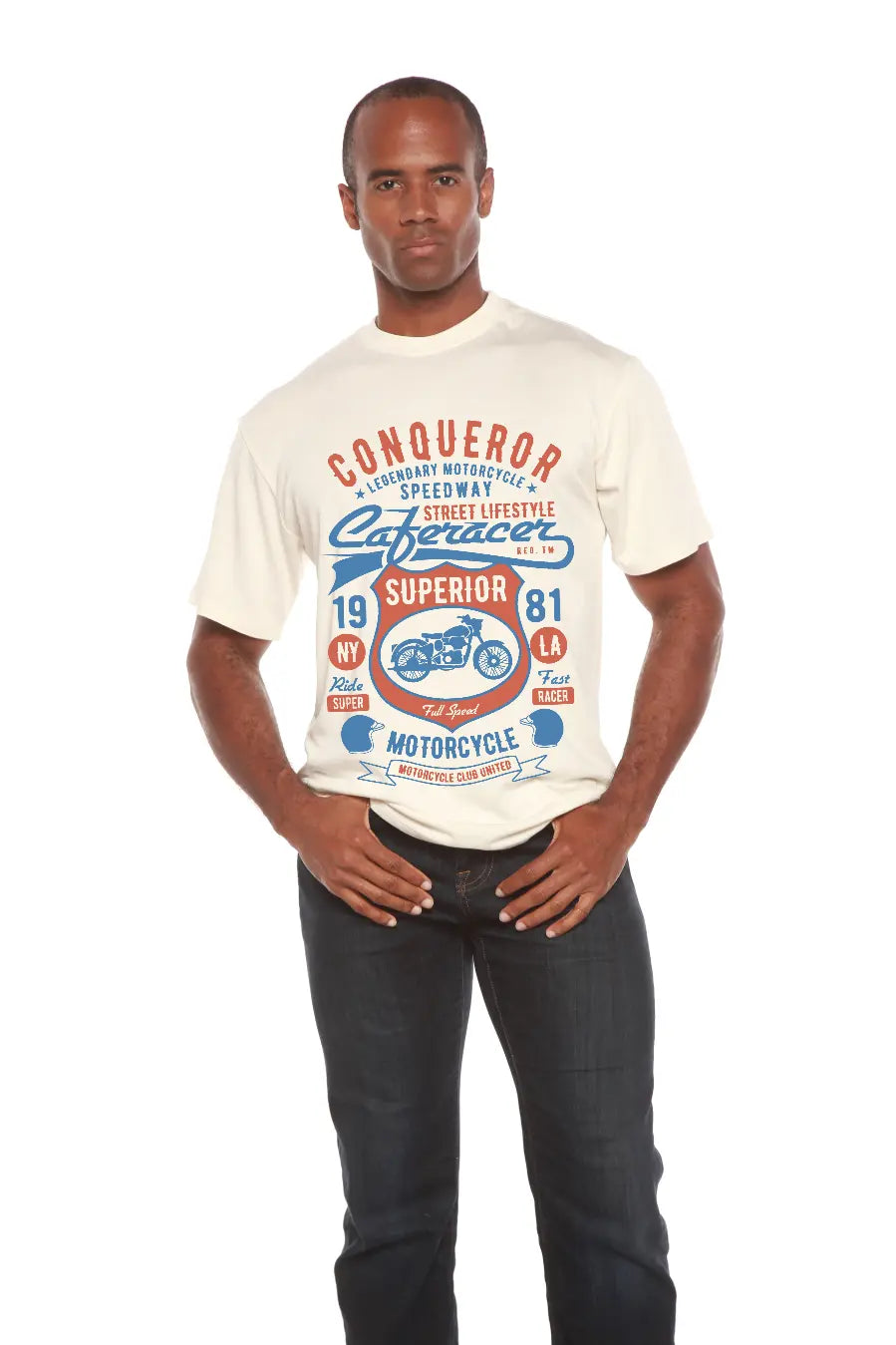 Conqueror Speedway Men's Bamboo Viscose/Organic Cotton Short Sleeve Graphic T-Shirt Spun Bamboo