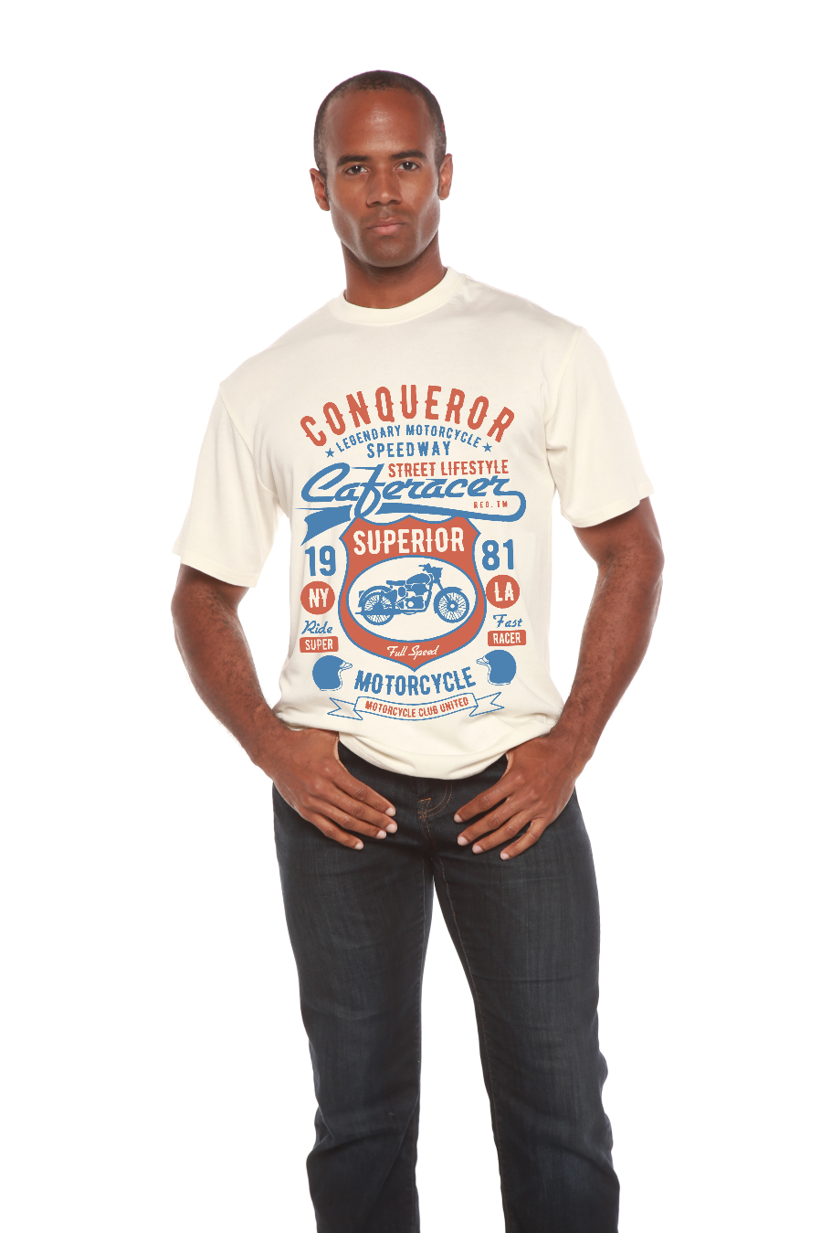 Conqueror Speedway Men's Bamboo Viscose/Organic Cotton Short Sleeve Graphic T-Shirt Spun Bamboo