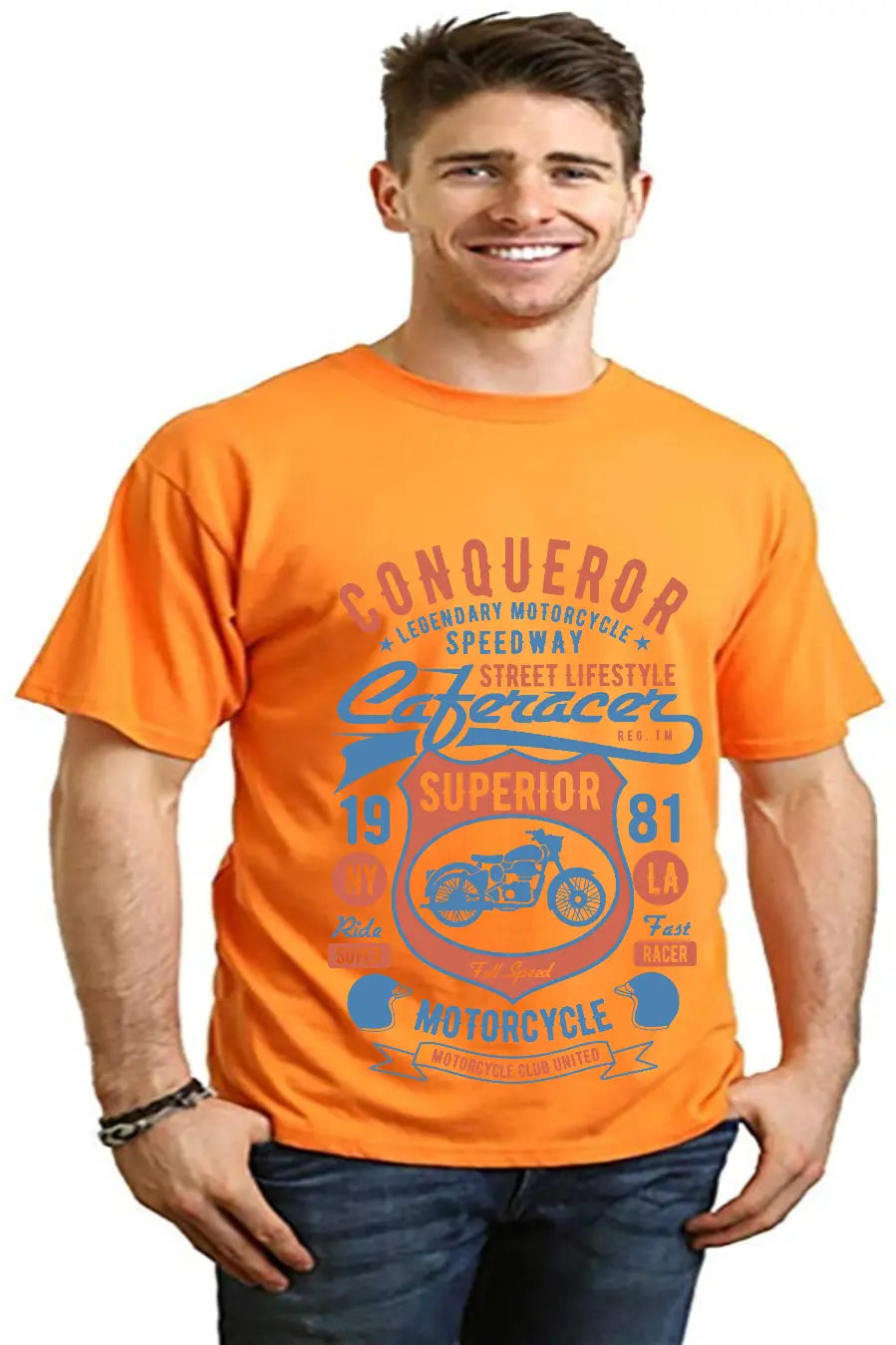 Conqueror Speedway Men's Bamboo Viscose/Organic Cotton Short Sleeve Graphic T-Shirt Spun Bamboo