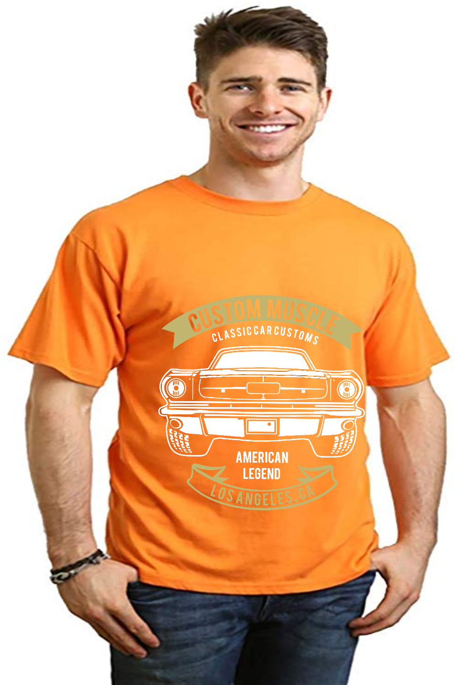 Custom Muscle Men's Bamboo Viscose/Organic Cotton Short Sleeve Graphic T-Shirt Spun Bamboo