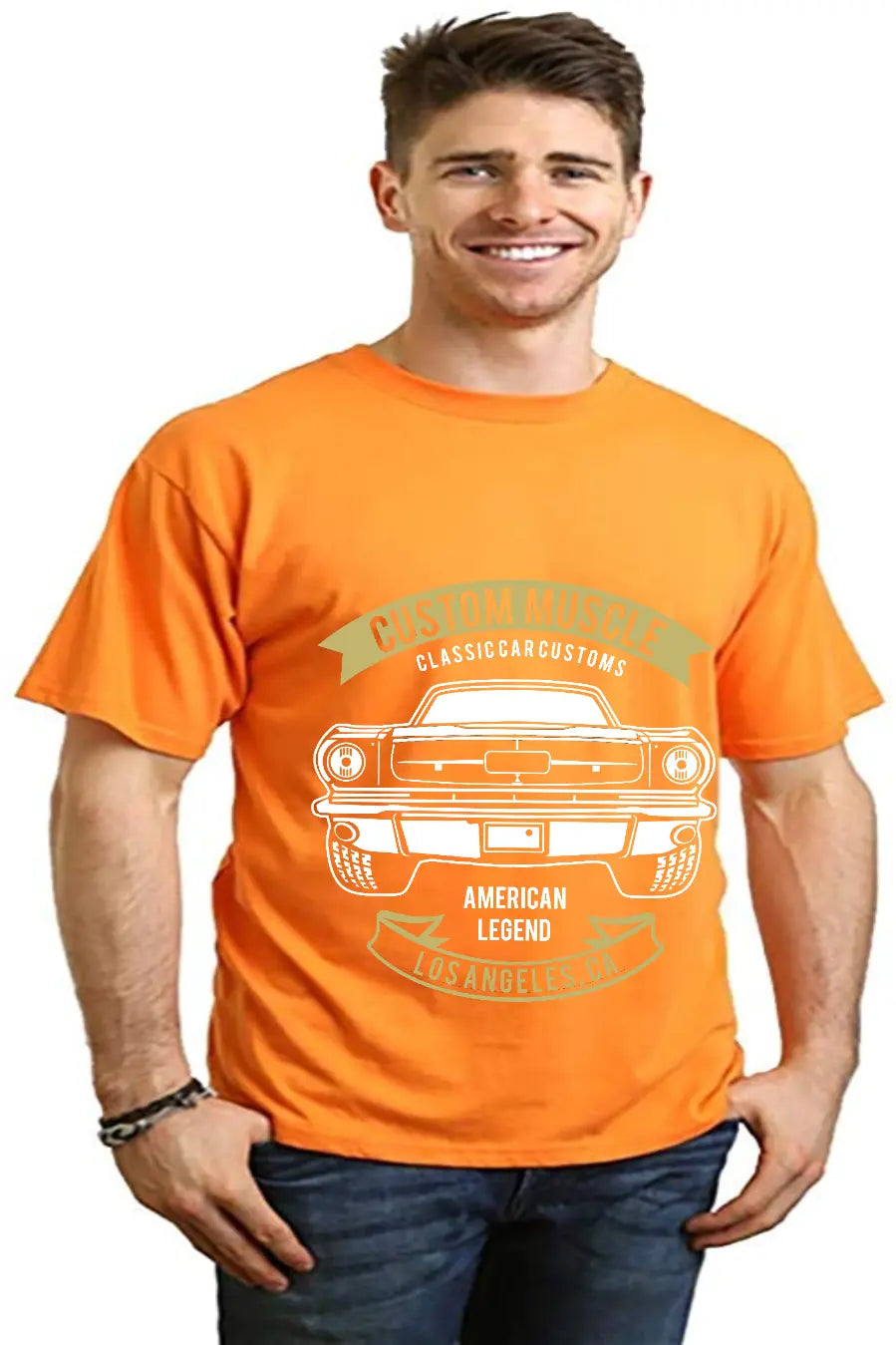 Custom Muscle Men's Bamboo Viscose/Organic Cotton Short Sleeve Graphic T-Shirt Spun Bamboo