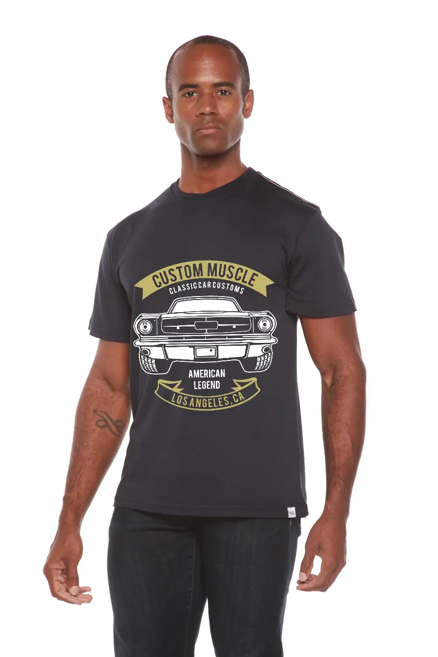 Custom Muscle Men's Bamboo Viscose/Organic Cotton Short Sleeve Graphic T-Shirt Spun Bamboo