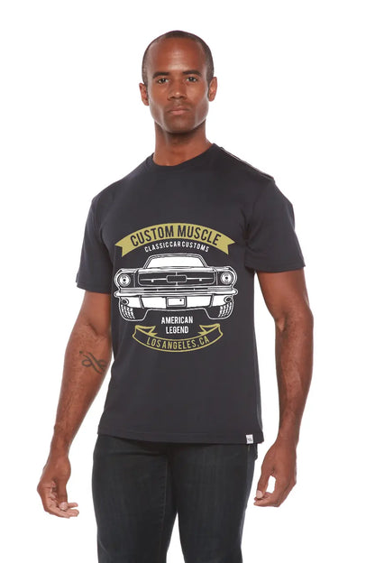 Custom Muscle Men's Bamboo Viscose/Organic Cotton Short Sleeve Graphic T-Shirt Spun Bamboo