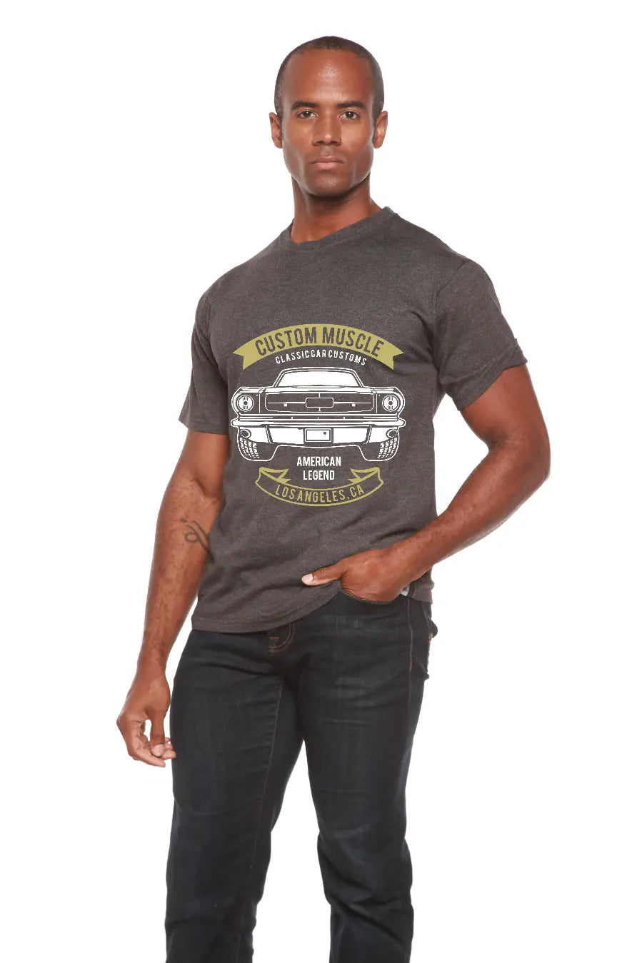 Custom Muscle Men's Bamboo Viscose/Organic Cotton Short Sleeve Graphic T-Shirt Spun Bamboo