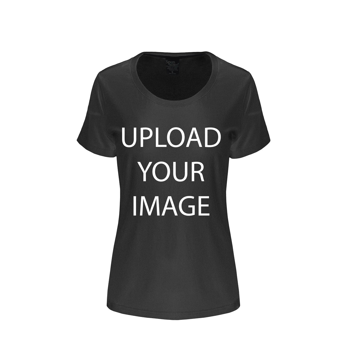 Custom Printed Women's Bamboo/Cotton Short Sleeve Scoop Neck Graphic T-Shirt Spun Bamboo
