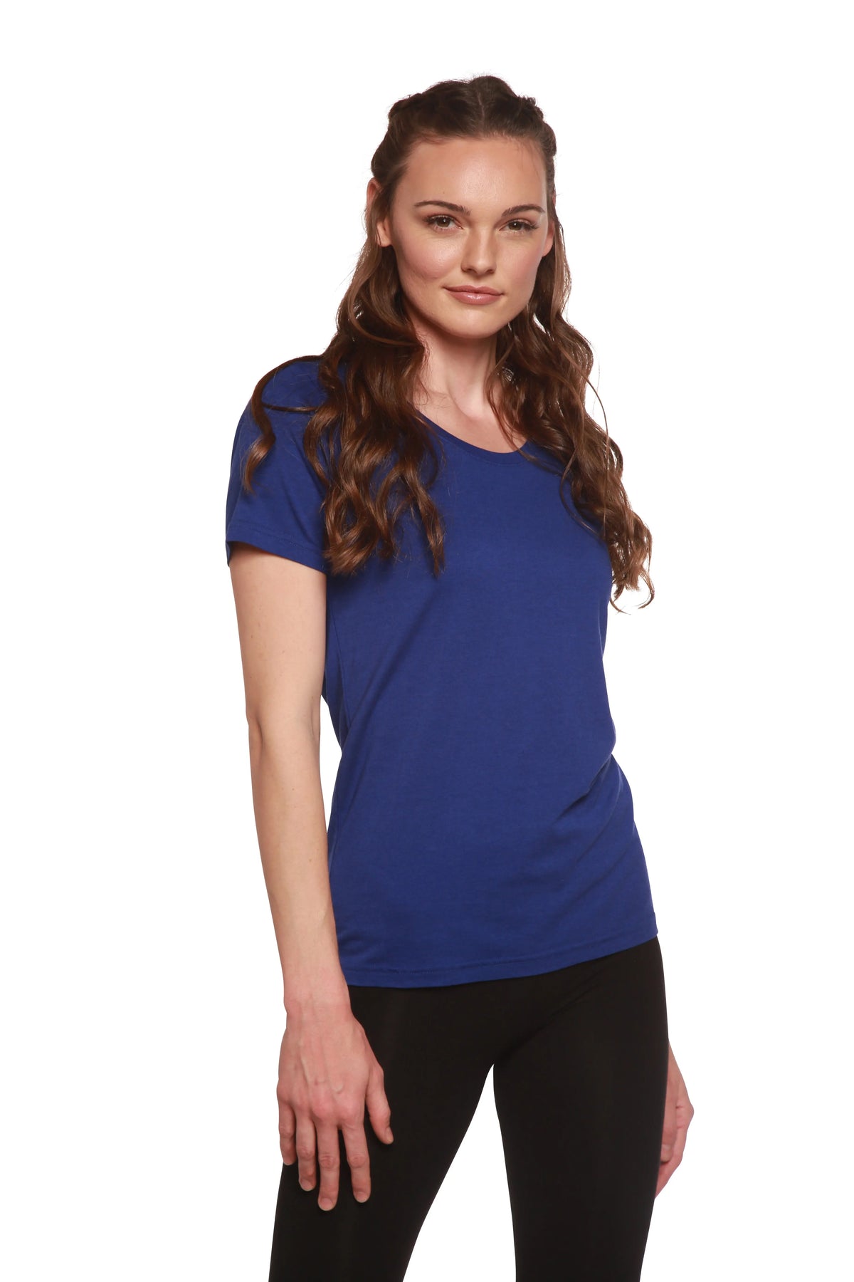 Custom Printed Women's Bamboo/Cotton Short Sleeve Scoop Neck Graphic T-Shirt Spun Bamboo