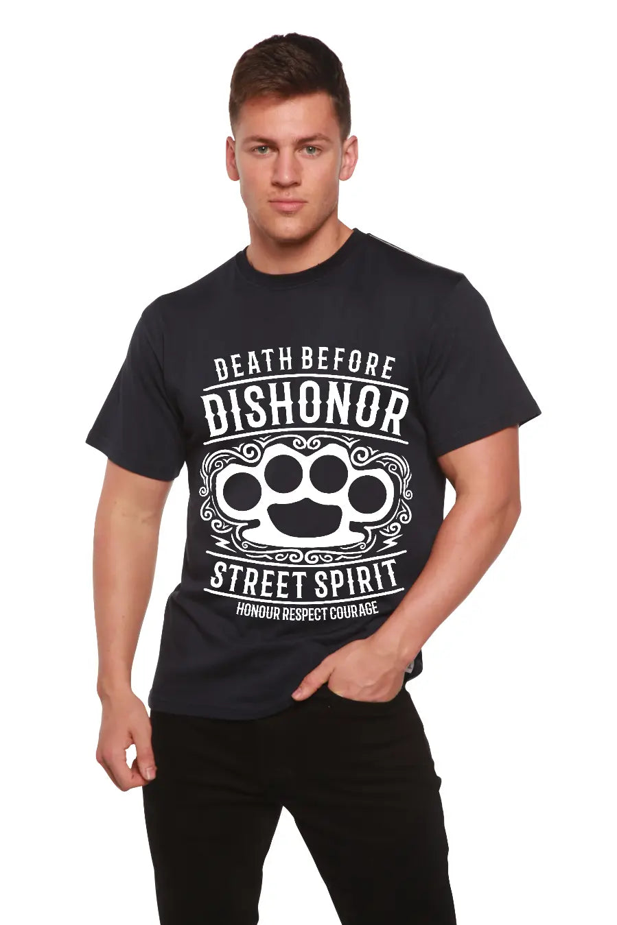 Death Before Men's Bamboo Viscose/Organic Cotton Short Sleeve Graphic T-Shirt Spun Bamboo