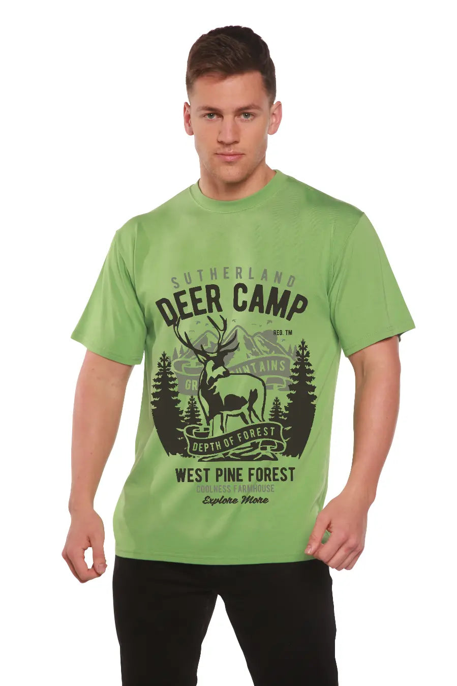Deer Camp Men's Bamboo Viscose/Organic Cotton Short Sleeve Graphic T-Shirt Spun Bamboo