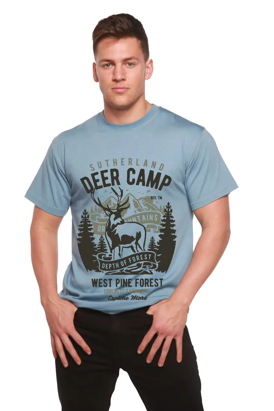 Deer Camp Men's Bamboo Viscose/Organic Cotton Short Sleeve Graphic T-Shirt Spun Bamboo
