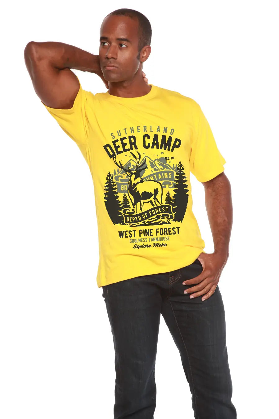 Deer Camp Men's Bamboo Viscose/Organic Cotton Short Sleeve Graphic T-Shirt Spun Bamboo