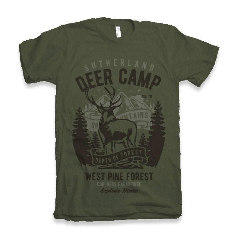 Deer Camp Men's Bamboo Viscose/Organic Cotton Short Sleeve Graphic T-Shirt Spun Bamboo