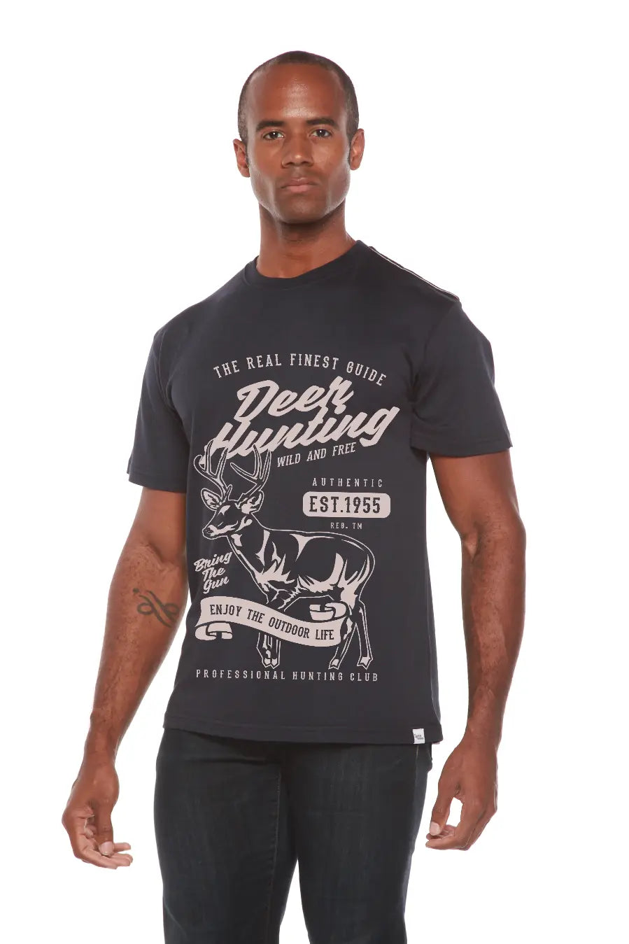 Deer Hunting Men's Bamboo Viscose/Organic Cotton Short Sleeve Graphic T-Shirt Spun Bamboo
