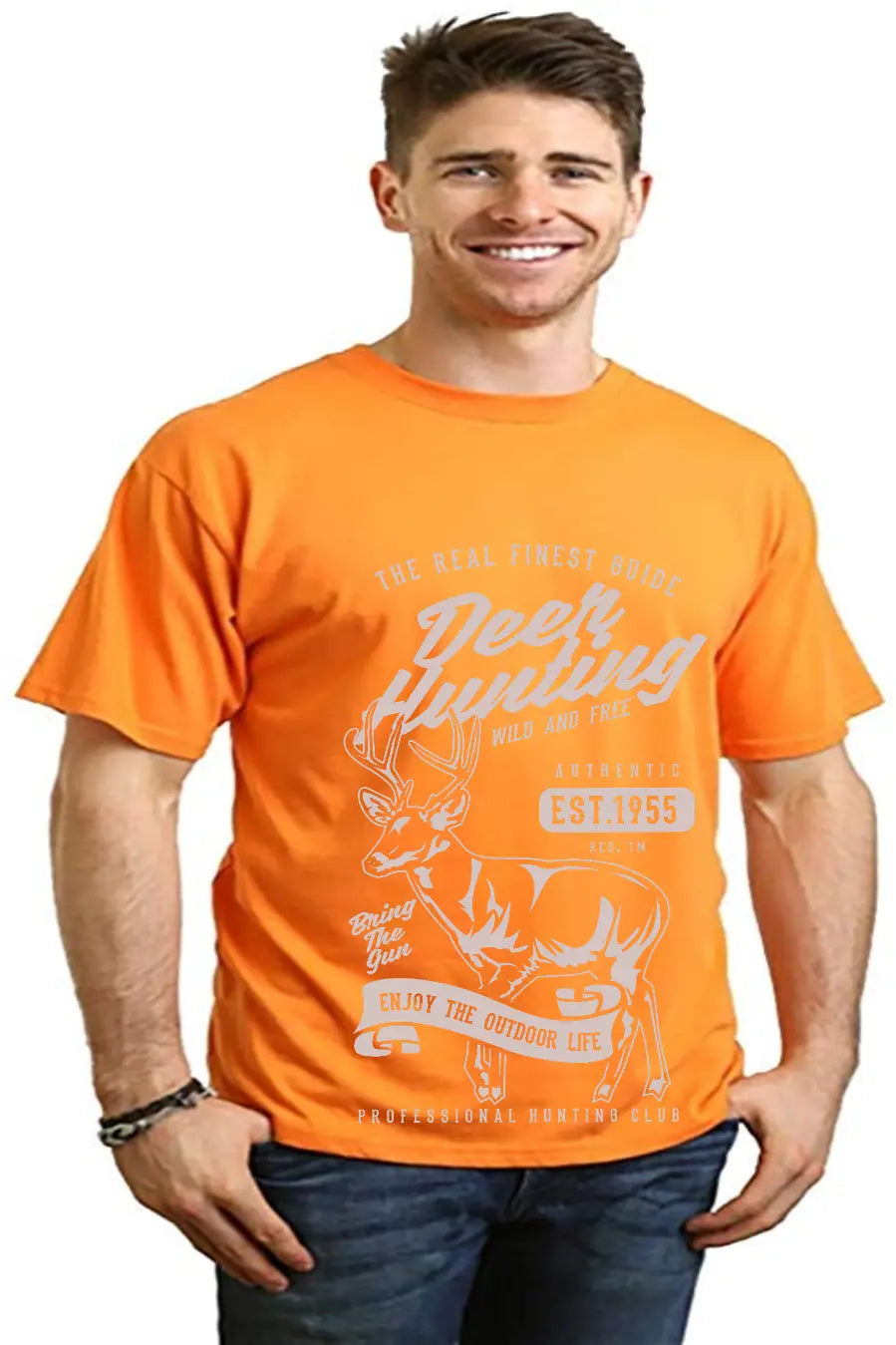 Deer Hunting Men's Bamboo Viscose/Organic Cotton Short Sleeve Graphic T-Shirt Spun Bamboo