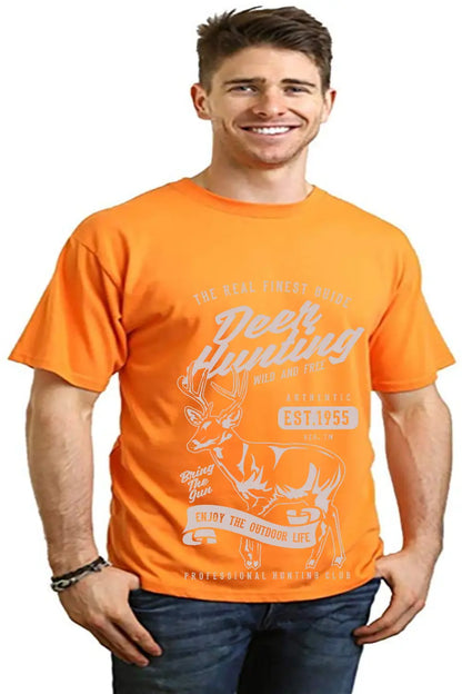 Deer Hunting Men's Bamboo Viscose/Organic Cotton Short Sleeve Graphic T-Shirt Spun Bamboo