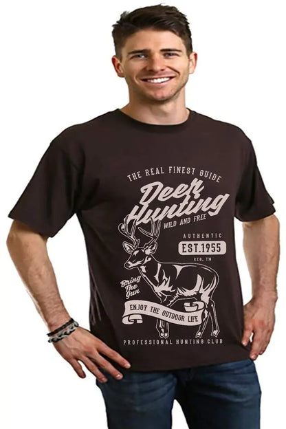 Deer Hunting Men's Bamboo Viscose/Organic Cotton Short Sleeve Graphic T-Shirt Spun Bamboo