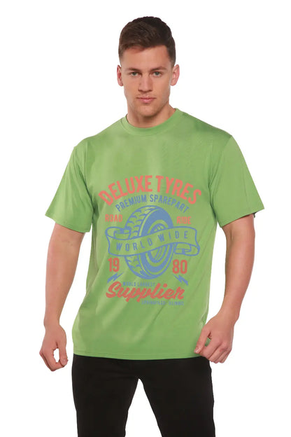 Deluxe Tyres Men's Bamboo Viscose/Organic Cotton Short Sleeve Graphic T-Shirt Spun Bamboo