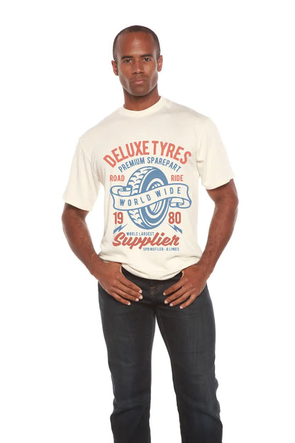 Deluxe Tyres Men's Bamboo Viscose/Organic Cotton Short Sleeve Graphic T-Shirt Spun Bamboo