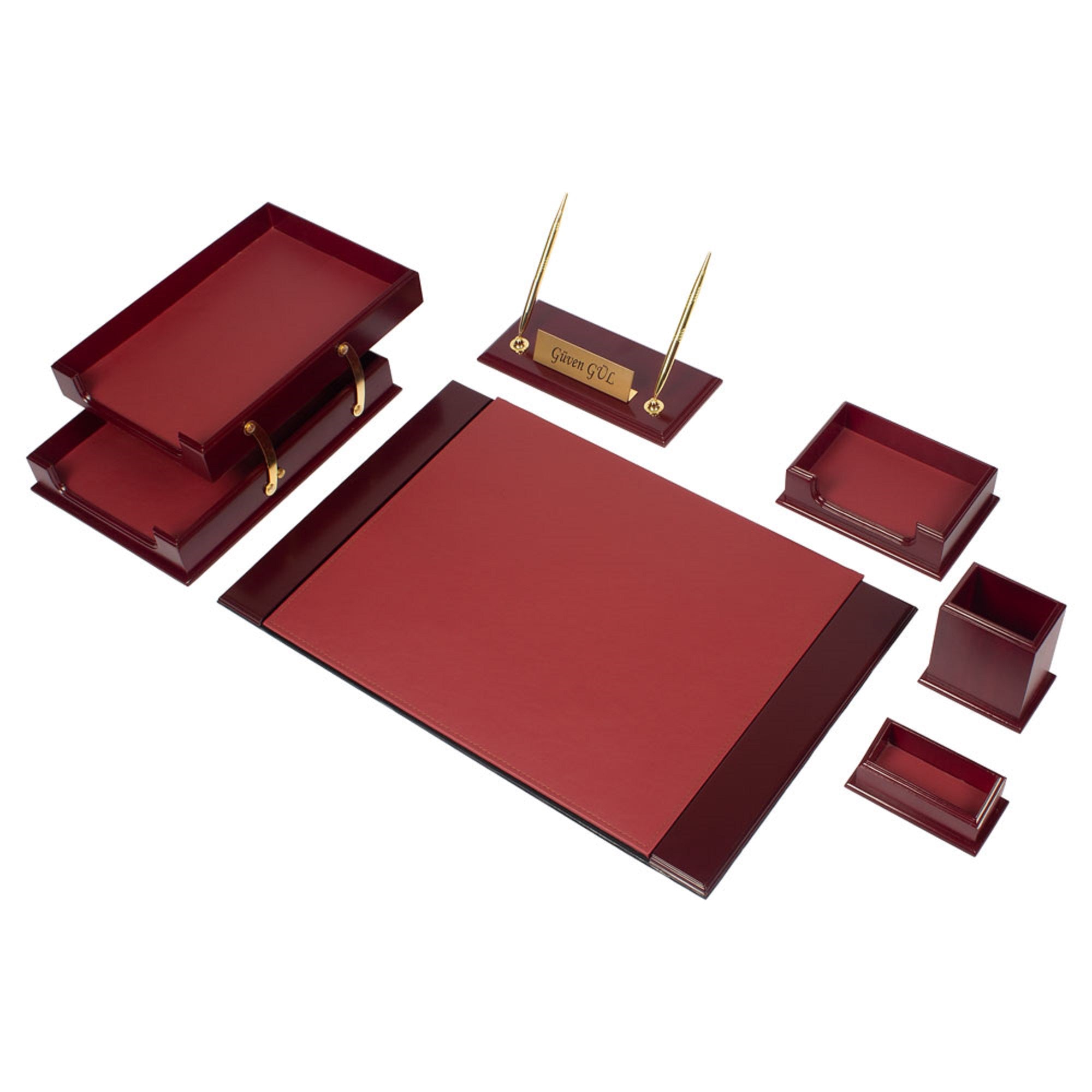 MOOG Prestige Leather Desk Organizer - 8 PCS Moogdesk