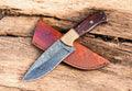 Handmade Damascus Hunting Knife with Rosewood & Olivewood Damascus Knife Store