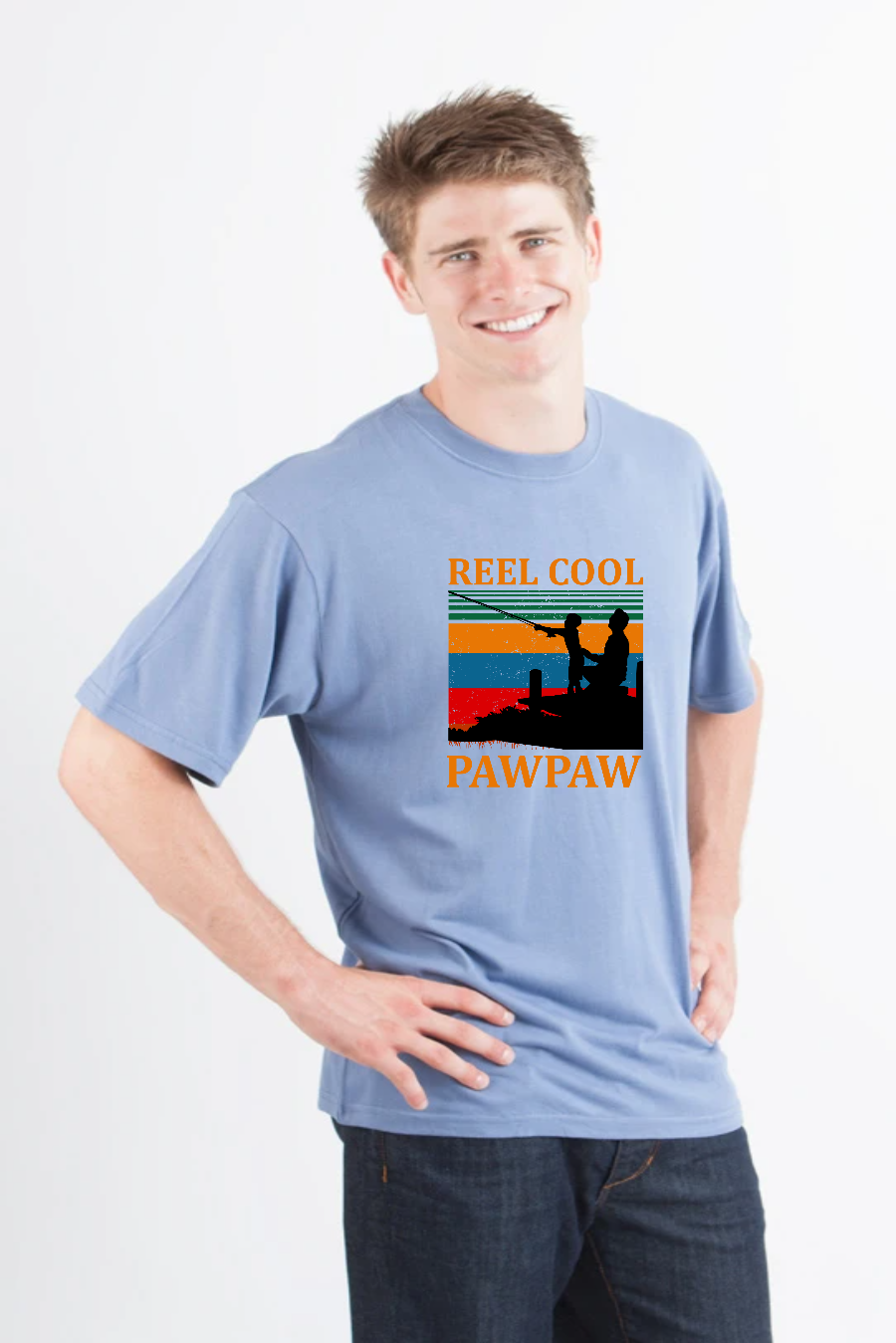 Real Cool Pawpaw Men's Bamboo Viscose/Organic Cotton Short Sleeve Printed T-Shirt Spun Bamboo
