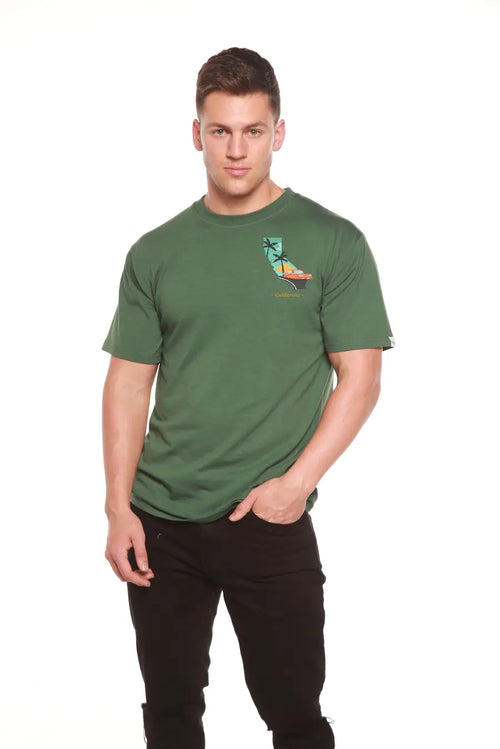 California Men's Bamboo Short Sleeve Graphic T-Shirt Spun Bamboo