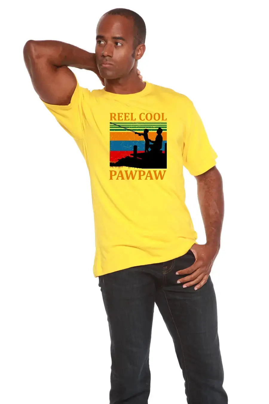 Real Cool Pawpaw Men's Bamboo Viscose/Organic Cotton Short Sleeve Printed T-Shirt Spun Bamboo