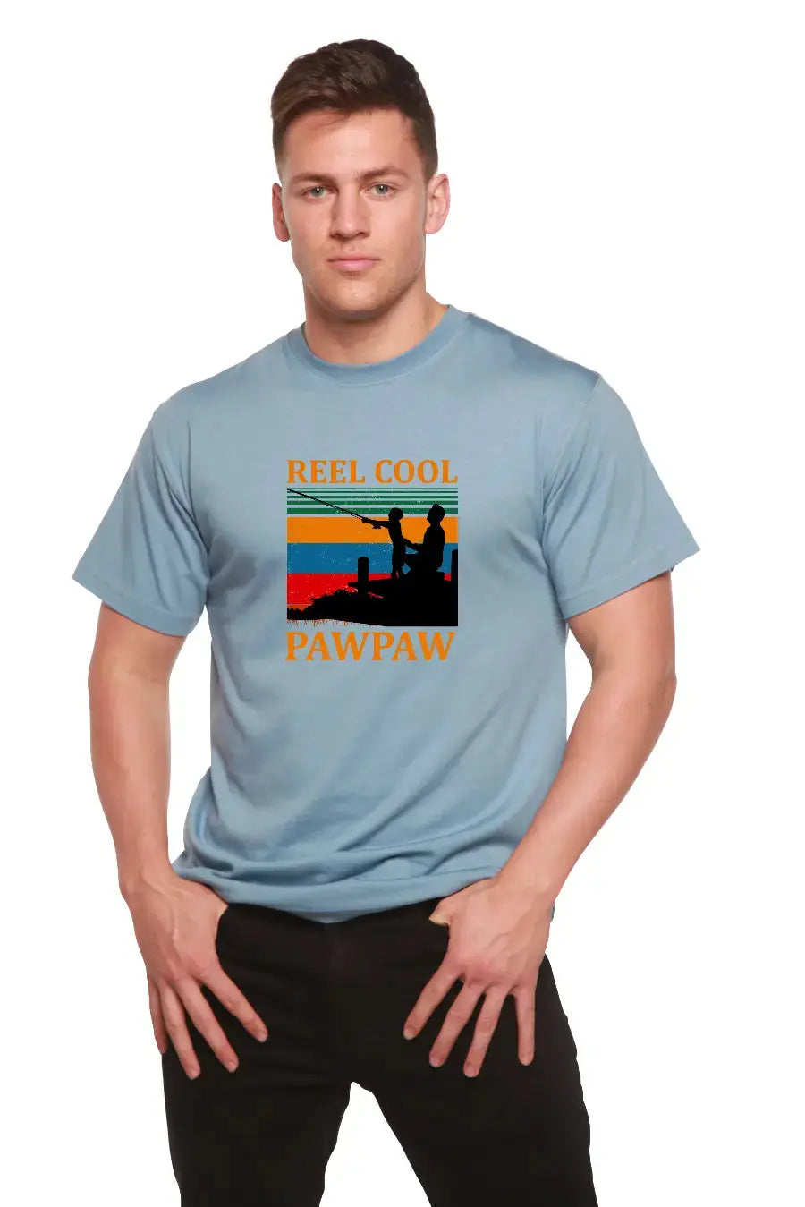 Real Cool Pawpaw Men's Bamboo Viscose/Organic Cotton Short Sleeve Printed T-Shirt Spun Bamboo