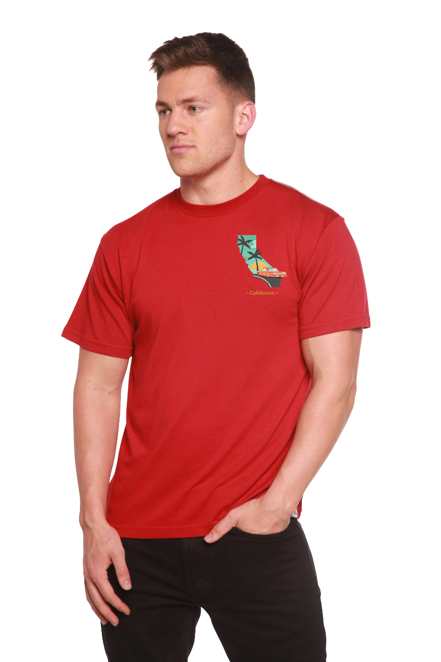 California Men's Bamboo Short Sleeve Graphic T-Shirt Spun Bamboo
