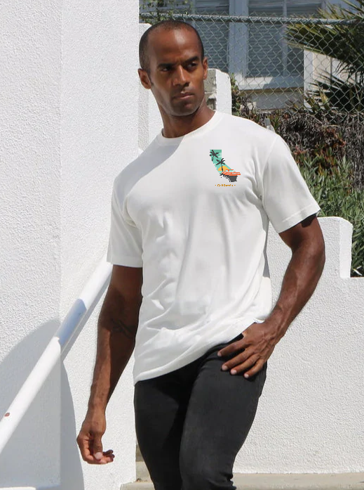 California Men's Bamboo Short Sleeve Graphic T-Shirt Spun Bamboo
