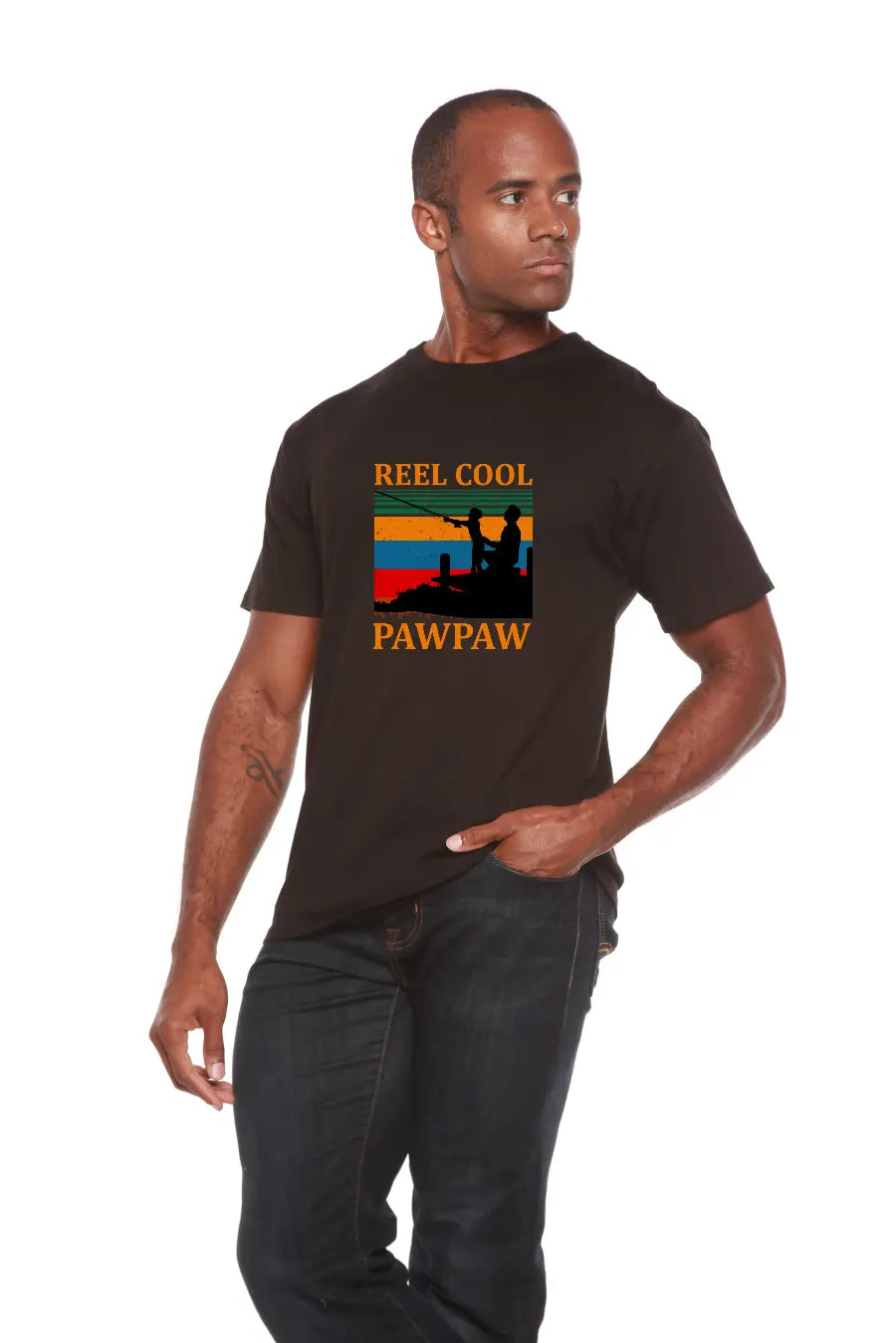 Real Cool Pawpaw Men's Bamboo Viscose/Organic Cotton Short Sleeve Printed T-Shirt Spun Bamboo