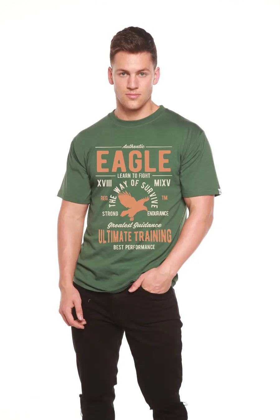 Eagle Men's Bamboo Viscose/Organic Cotton Short Sleeve Graphic T-Shirt Spun Bamboo