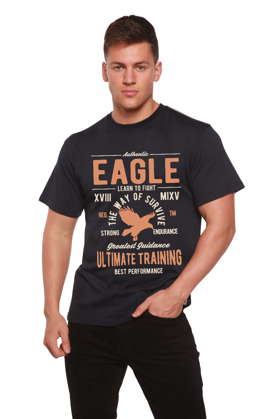 Eagle Men's Bamboo Viscose/Organic Cotton Short Sleeve Graphic T-Shirt Spun Bamboo