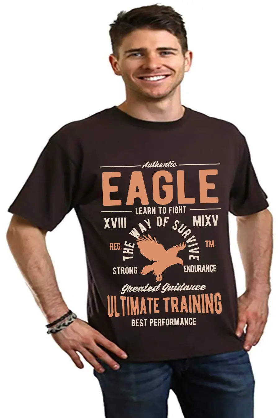 Eagle Men's Bamboo Viscose/Organic Cotton Short Sleeve Graphic T-Shirt Spun Bamboo