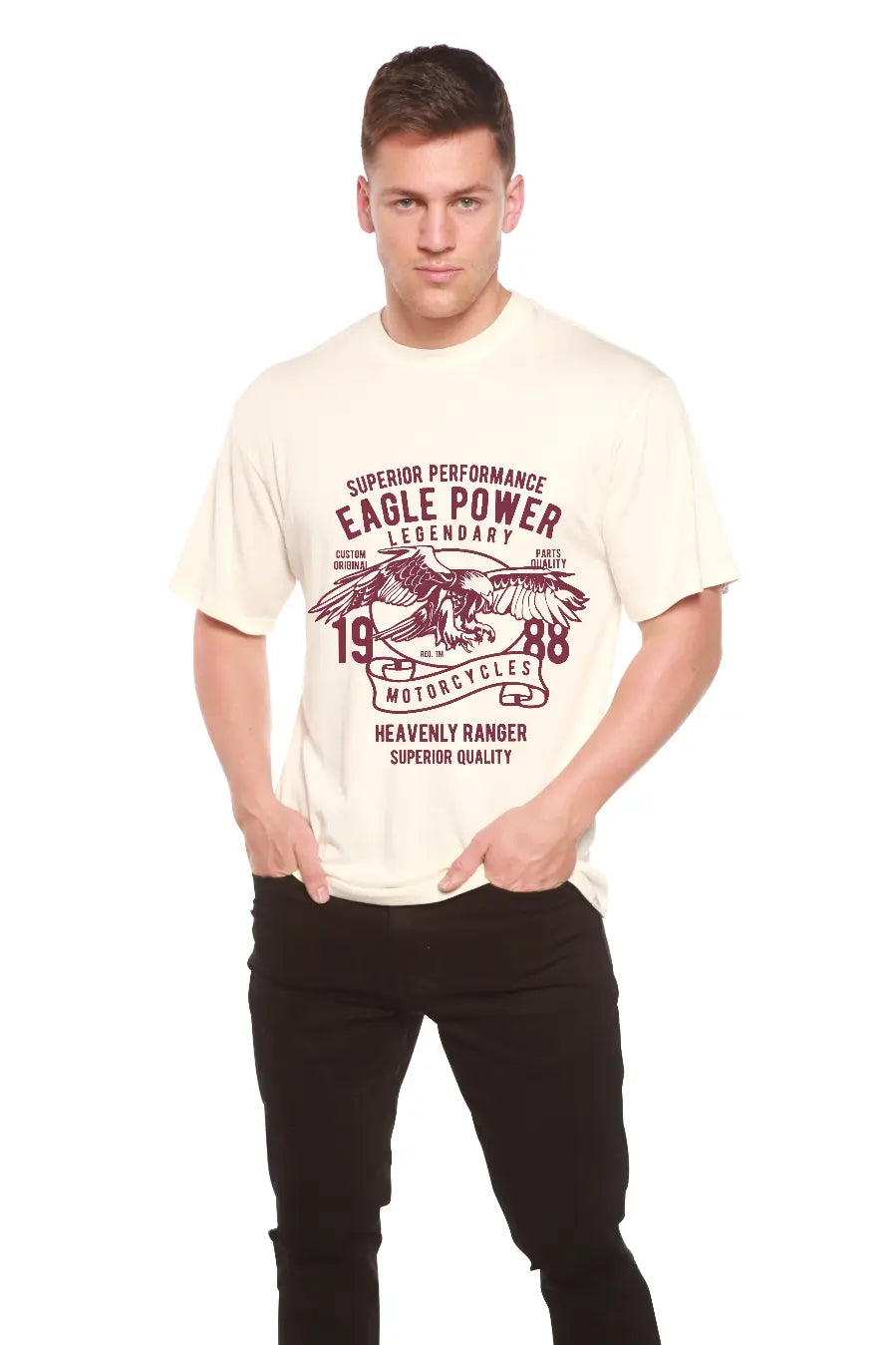 Eagle Power Men's Bamboo Viscose/Organic Cotton Short Sleeve Graphic T-Shirt Spun Bamboo