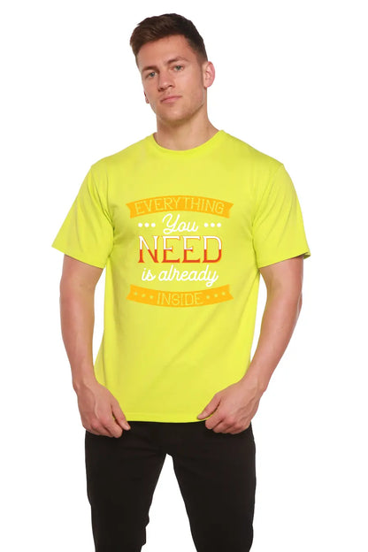 Everything you need Men's Bamboo Viscose/Organic Cotton Short Sleeve Graphic T-Shirt Spun Bamboo