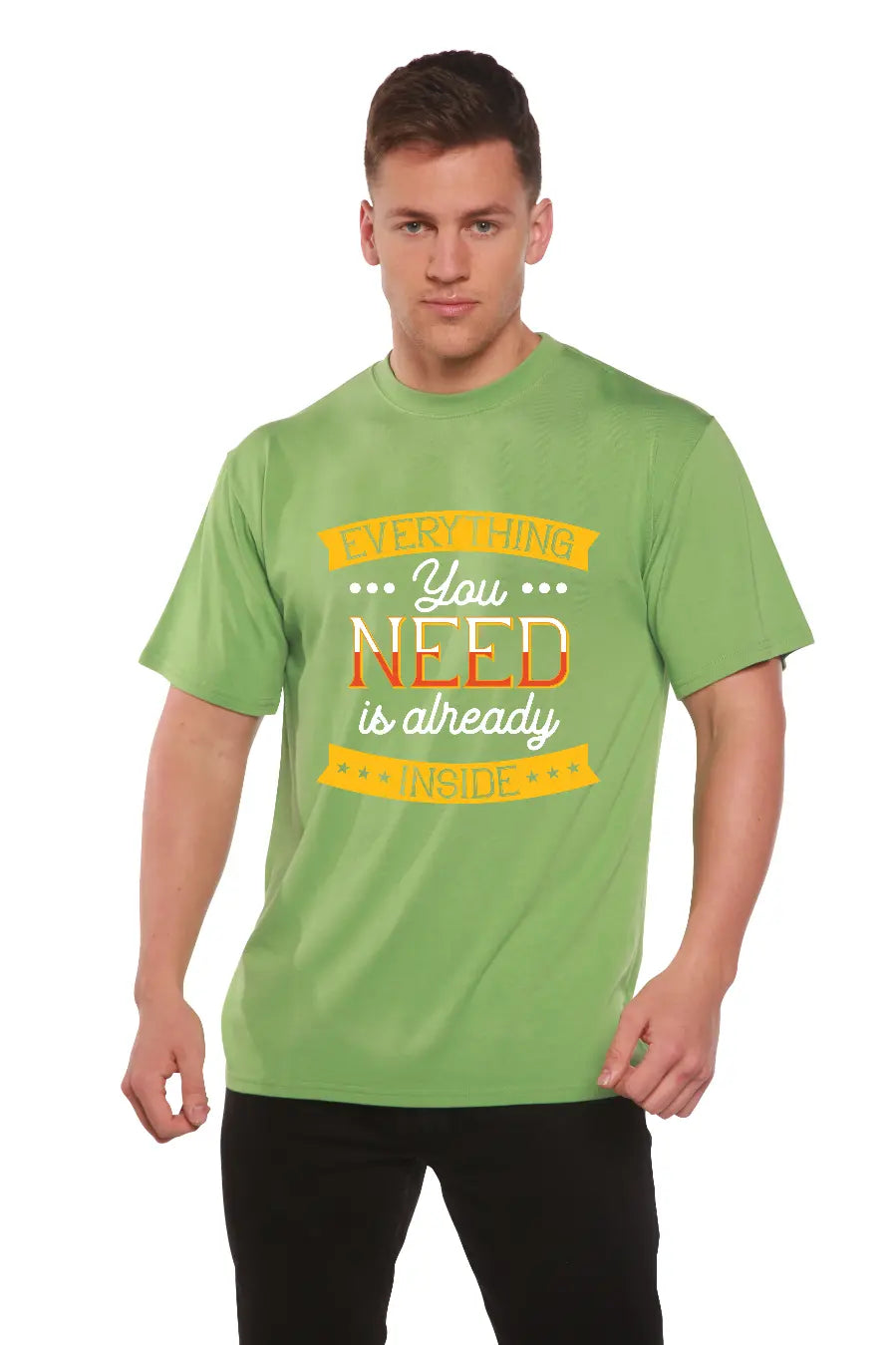 Everything you need Men's Bamboo Viscose/Organic Cotton Short Sleeve Graphic T-Shirt Spun Bamboo