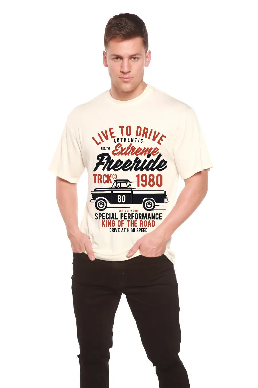 Extreme Freeride Men's Bamboo Viscose/Organic Cotton Short Sleeve Graphic T-Shirt Spun Bamboo