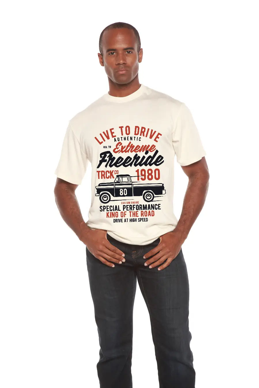 Extreme Freeride Men's Bamboo Viscose/Organic Cotton Short Sleeve Graphic T-Shirt Spun Bamboo